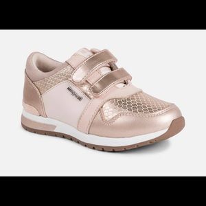 Mayoral champagne snake skin trainers